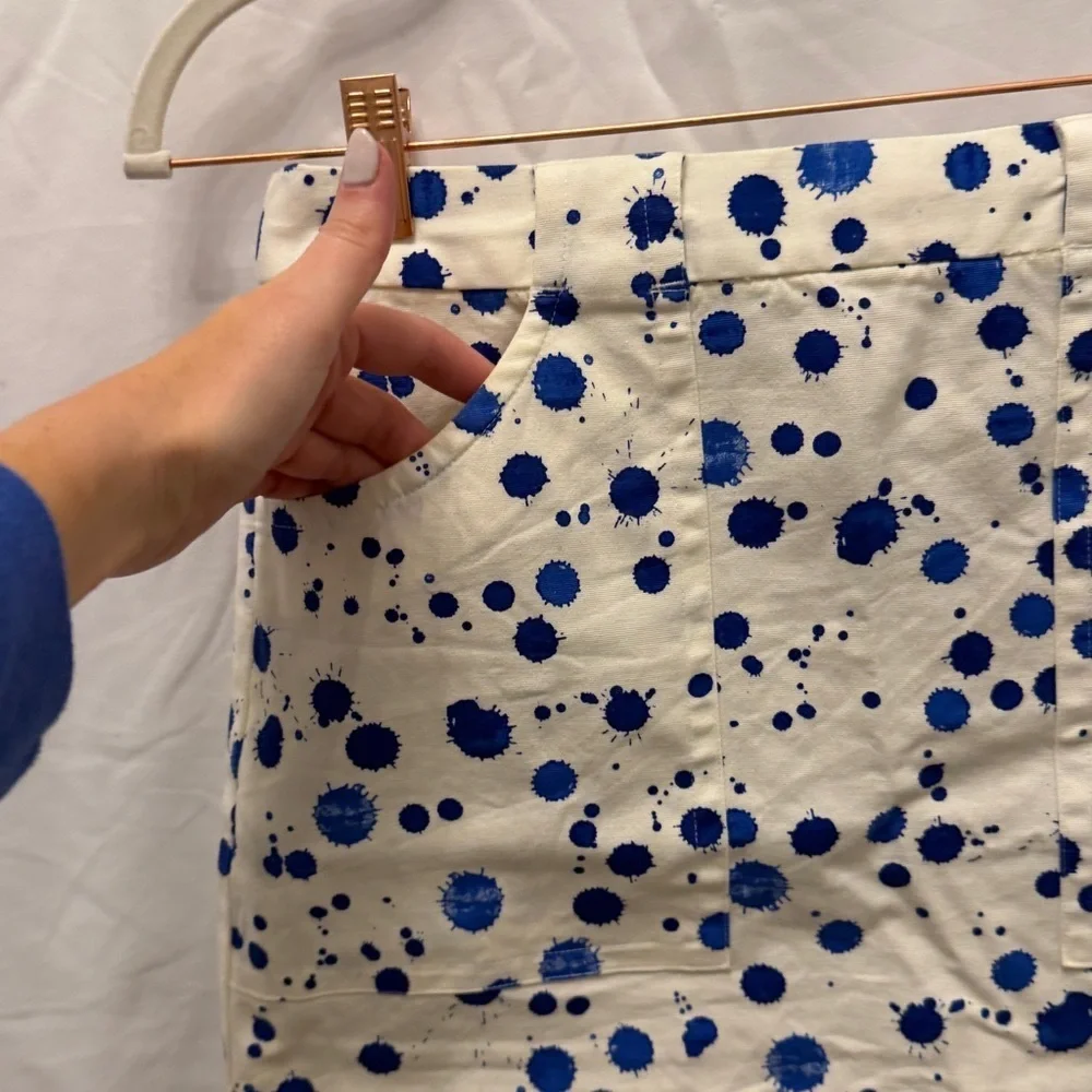 Kate Spade White and Blue Polka Dot Skirt